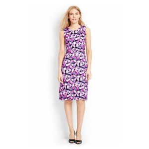 Lands End Purple Floral Sheath Dress